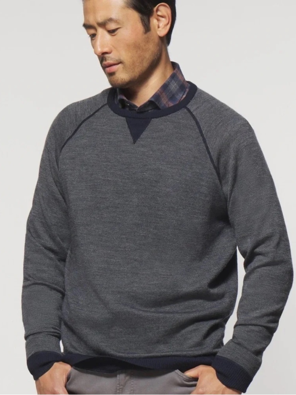 Johnnie-o Boggs Merino Wool Crewneck Sweater size M EUC